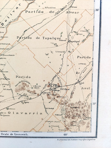 Mapa 1886 Buenos Aires Nordoeste Telegrafos Ferrocarriles (Usado)