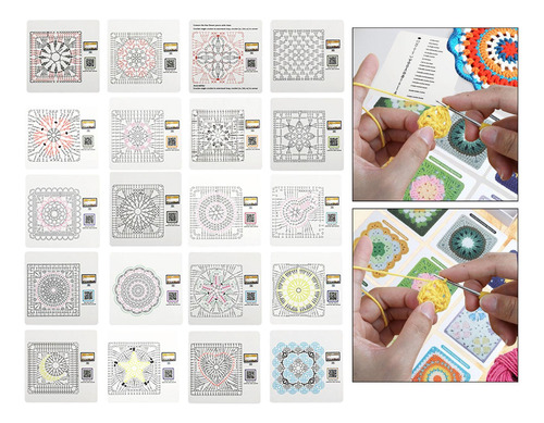 Tarjetas De Crochet Cuadrado De Crochet, Gráficos De