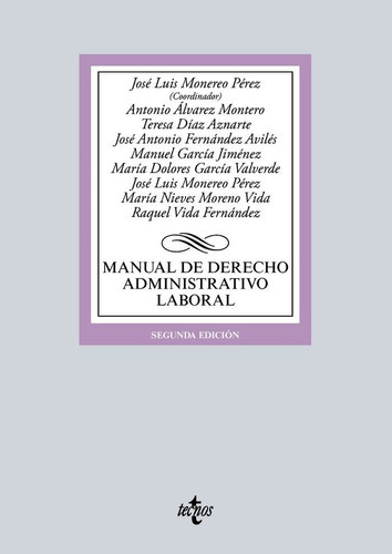 Manual De Derecho Administrativo Laboral, De Monereo Pérez, José Luis. Editorial Tecnos, Tapa Blanda En Español