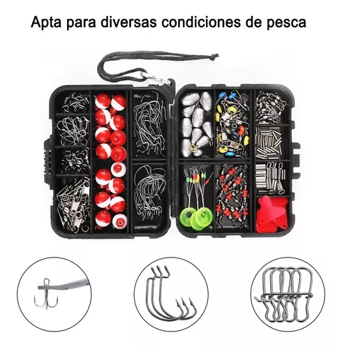 Kit De Accesorios Para Pesca 264 Piezas Con Caja