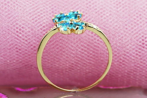 Imagen 6 de 10 de Anillos Compromiso Oro 18k Mujer Dama Flor Exquisita Moderna