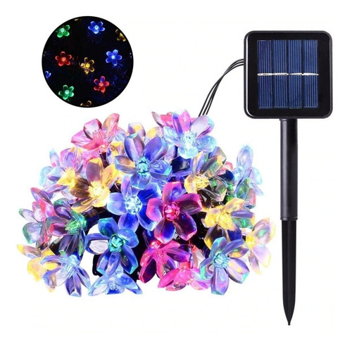 Guirnalda Solar Hada Flor 100 Led Boda 12 Mtr Blanco Calido 