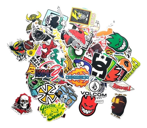 50 Stickers Calcomanías Skateboarding Vans Santa Cruz Marcas
