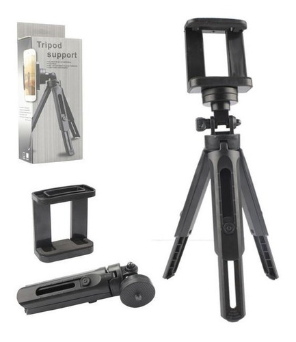 Imagen 2 de 3 de Tripode Celular Giratorio De Mesa Reforzado Plegable Seguro