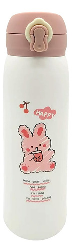 Botella Termica Infantil 500ml Acero Inoxidable Pico Bloqueo Color Rosa