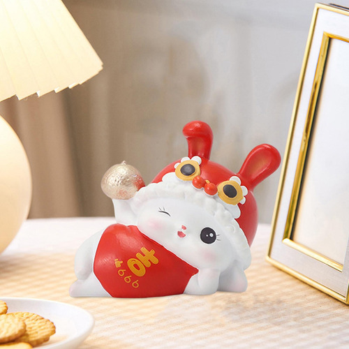 Escultura Comedor Tienda Chino Animal Conejo 6,5x3,7x5cm