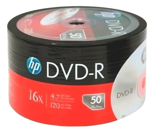 Dvd-r Hp X16 4.7gb 120 Minutos Video 50 Unidades Bulk Nne Nx