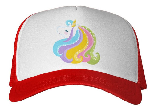 Gorra Cara De Unicornio Con Pelo Largo De Color