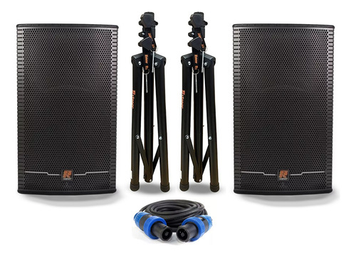 Kit Caixa Som Ativa E Passiva Staner Upper 312 400w + Tripé