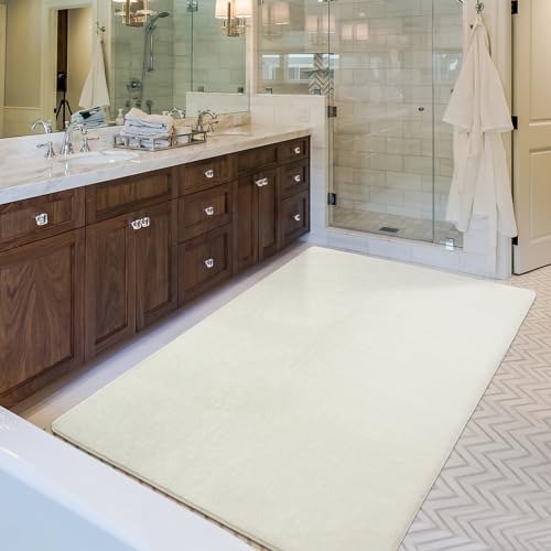 Alfombra Suave Blanca Crema 10 X 15 Cm Lavable Interior