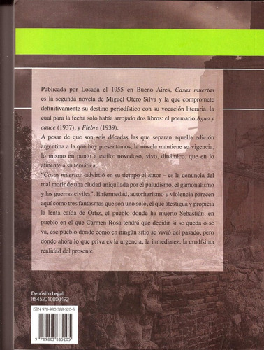 Casas Muertas . Miguel Otero Silva. Libro, Novela, Nuevo
