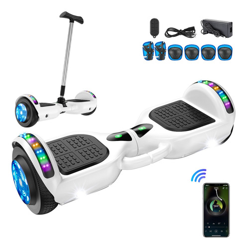 Hoverboard Patineta Eléctrica Con Bluetooth Música Luces Led