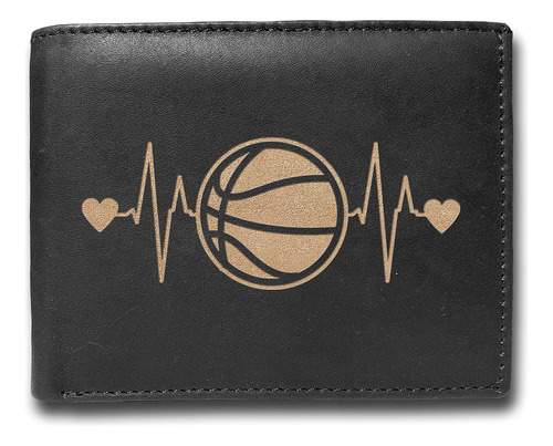 Basketball In My Heartbeat Love Bloqueo Rfid Cuero Vaca Con