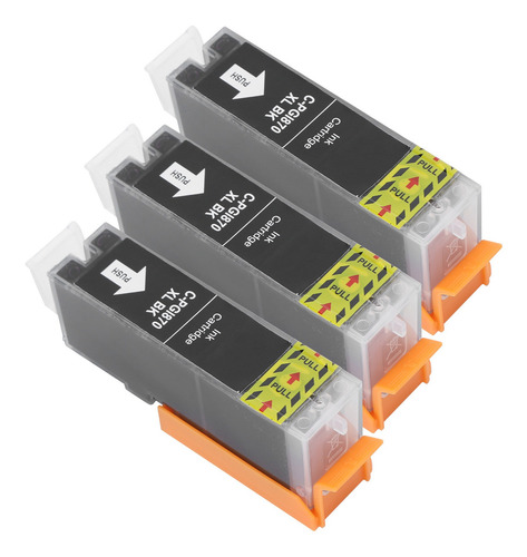 Imagen 7 de 10 de Cartucho De Tinta 3pcs Impresora Negro Plástico Pgi-870 Para