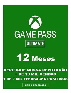 Xbox Game Pass Ultimate 12 Meses