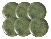 Comprar Jogo 6 Prato Raso De Cerâmica Coup Palm Tree Olive Alleanza
