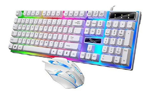 Kit Teclado Y Mouse Gamer Luminoso Luces Led Usb Pc Laptop
