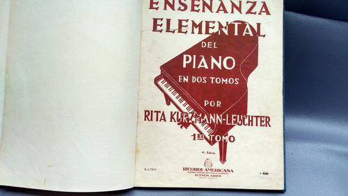 Imagen 1 de 10 de Mercurio Peruano: Libro Enseñanza De Piano Rita Kurzmann L95