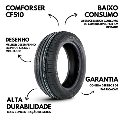 Pneu Aro 15 205/60r15 Comforser Cf510 91v Saveiro