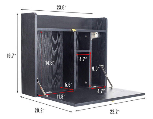 Yusing - Mesa De Pared Multifuncional Plegable Computad...