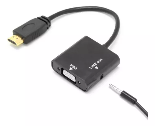 Cable Adaptador para PC HDMI Macho a VGA Hembra con audio — ZonaTecno