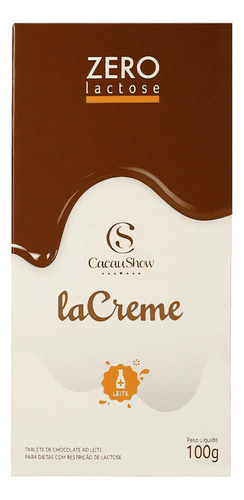 Cacau Show Barras Zero Lactose La Creme 100g