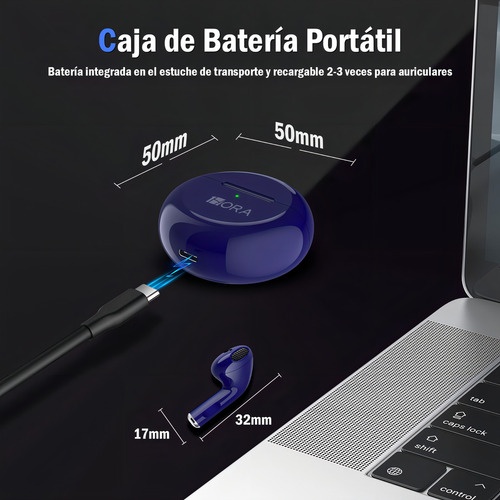 Fones de ouvido intra-auriculares sem fio Aut119 Blue de 1 hora