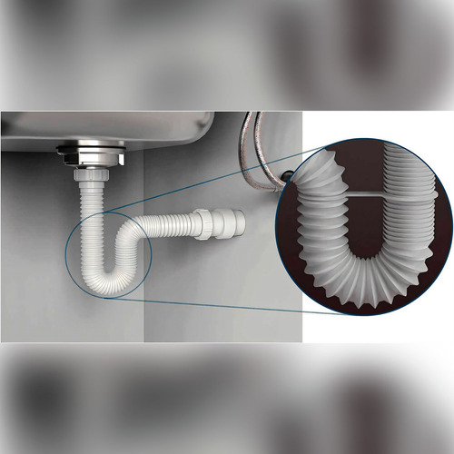 Sifão Sanfonado Multiuso Universal Ajustável 66cm Flexível Cor Branco