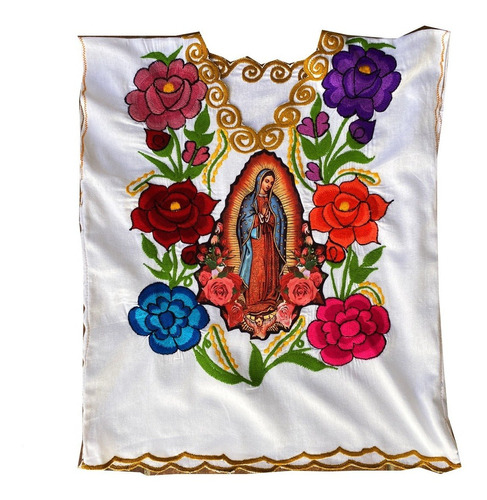 Blusa Bordada Con Virgen