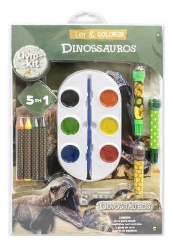 Livro-kit Ler & Colorir: Dinossauros, De Todolivro. Editora Brasileitura, Capa Mole, Edição 1 Em Português, 2024