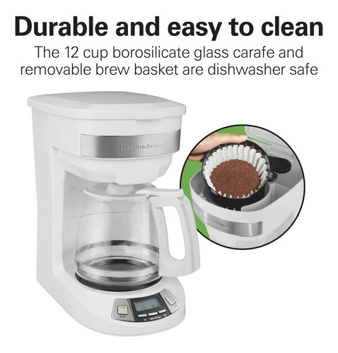 Cafetera Hamilton Beach, 12 Tazas, Programable, 46294, Color