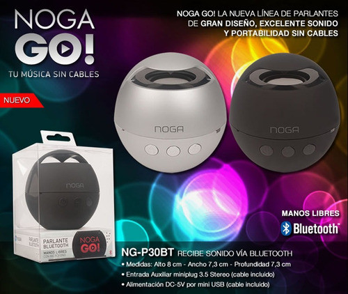 Parlante Bluetooth Noga Ng P30 Bt 3 Wtts Litio Mano Libre