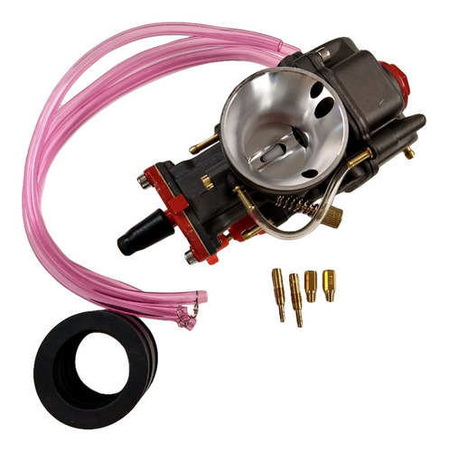 Imagen 3 de 7 de Carburador Cortina Plana Competicion 28 34 Mm Negro Chicler