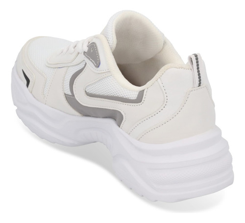 Tenis Mujer Casual Piso Blanco Agujetas 207-69