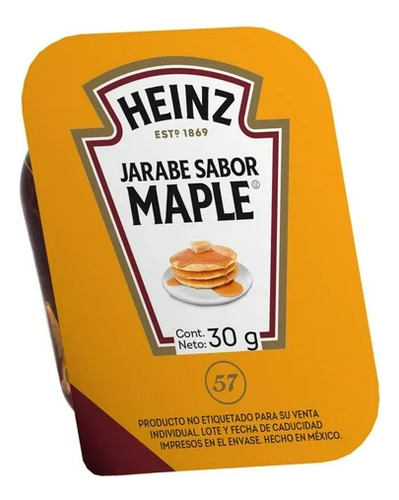 Jarabe Sabor Maple Heinz Pack 20 Piezas De 30g