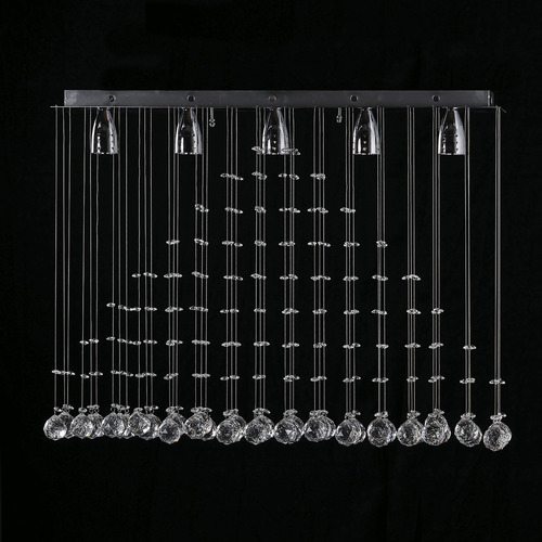 Candil De Cristal Cortado De Lujo Gamalux Williams Krystal Triangulo de 5 Luces GU10 Cromado