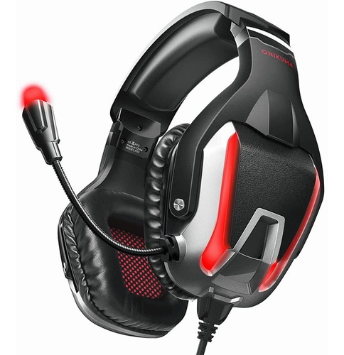 Audífonos Gamer Gamer Auricular K12 Negro Y Rojo