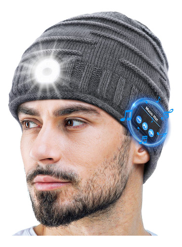 Zooi Regalos Para Hombres Gorro Bluetooth Con Luz, Regalos P