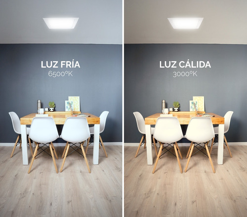 Imagen 8 de 9 de Plafon Led 24w Techo Embutir Lampara Cuadrado