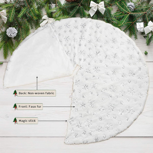 Falda De Arbol De Navidad De 120cm Diseño Copo De Nieve