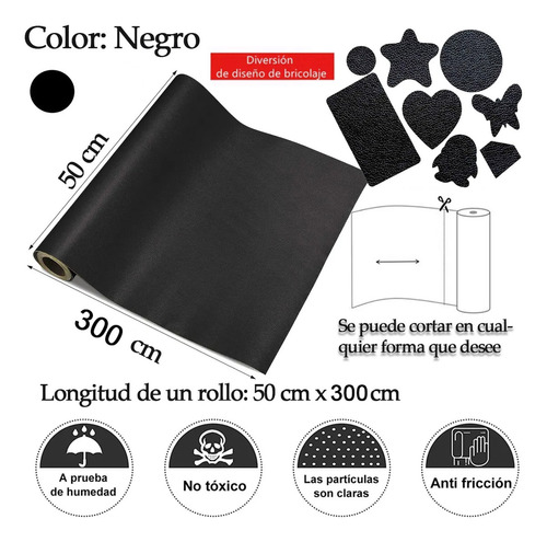 Sjrohe Vinil Fibra Parches Autoadhesivo Cuero Reparación 50cmx300cm Autoadhesivo Para Reparación Vinilo Cuero,vinil Para Autos Adecuado Para Sofás, Muebles,asientos Automóviles,interior,grietas Negro