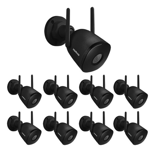 Kit 9 Câmera Wi-fi Zoom Áudio Externa Im5 Sc Black Intelbras