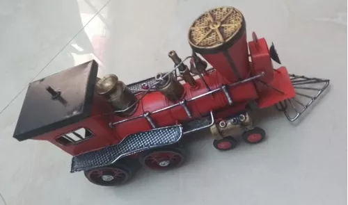 Trem Em Resina Decoração Locomotiva Miniatura Maria Fumaça