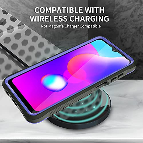 Funda Para Galaxy A12 Morado Dual Layer (plastico Y Silicon)