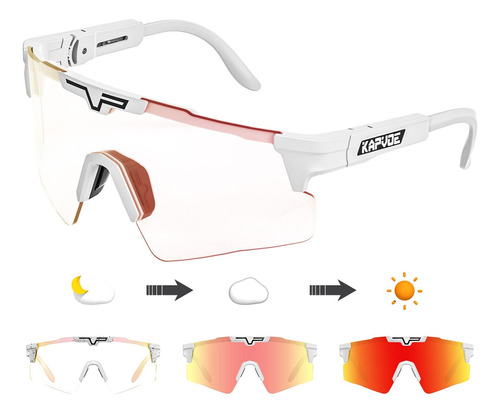 Kapvoe Gafas De Ciclismo Fotocromaticas Tr90 Gafas De Sol De