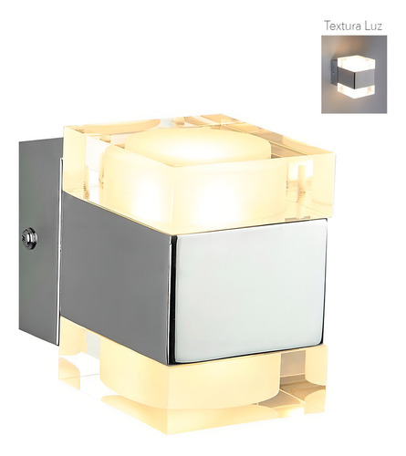 Lampara Sobreponer Muro Cromado Luz Suave Cálida TLLED-500/6W/CR Tecnolite