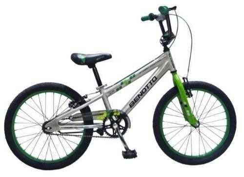 Bicicleta infantil Benotto Infantil Street Control R20 freno v-brakes color plata/verde oscuro