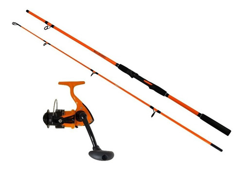 Kit De Pesca Caña 2 Tramos 1.8 M + Reel Uruguay 4000 Kushiro