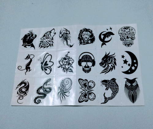Imagem 3 de 7 de Kit 30 Cartelas Tatuagens Temporárias