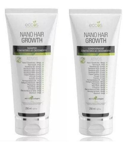  Kit Shampoo + Condicionador Nano Hair Grown Eccos